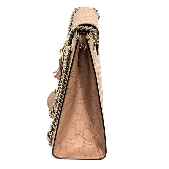 Gucci Large Emily Beige Leather Horsebit Chain Shoulder Bag - Picture 13 of 14